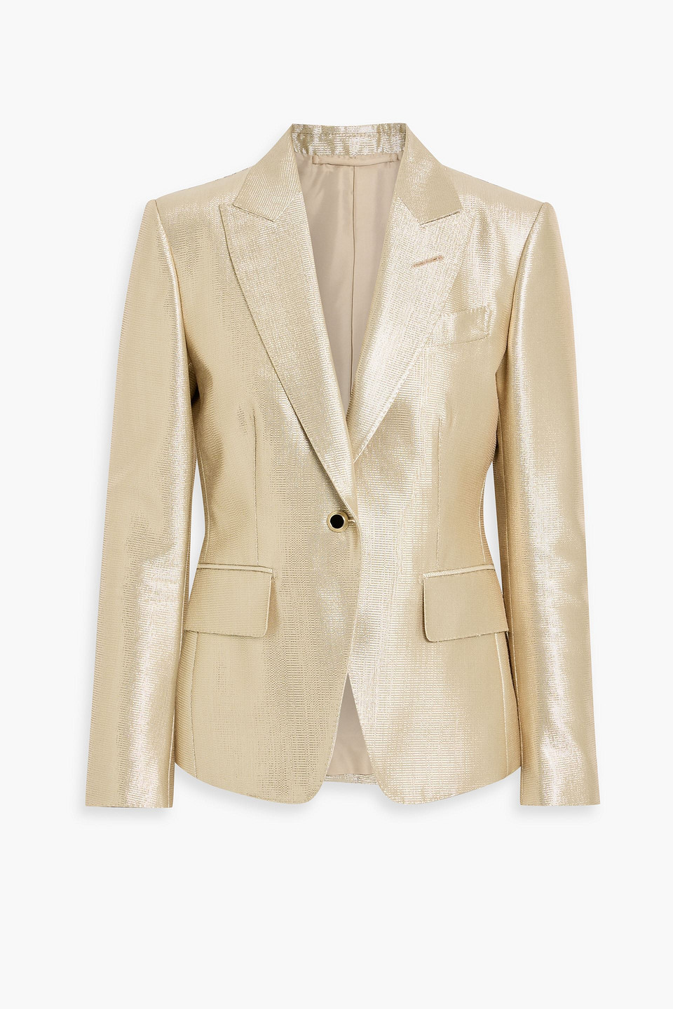 tom ford - wool-blend lamé blazer - metallic - it 36