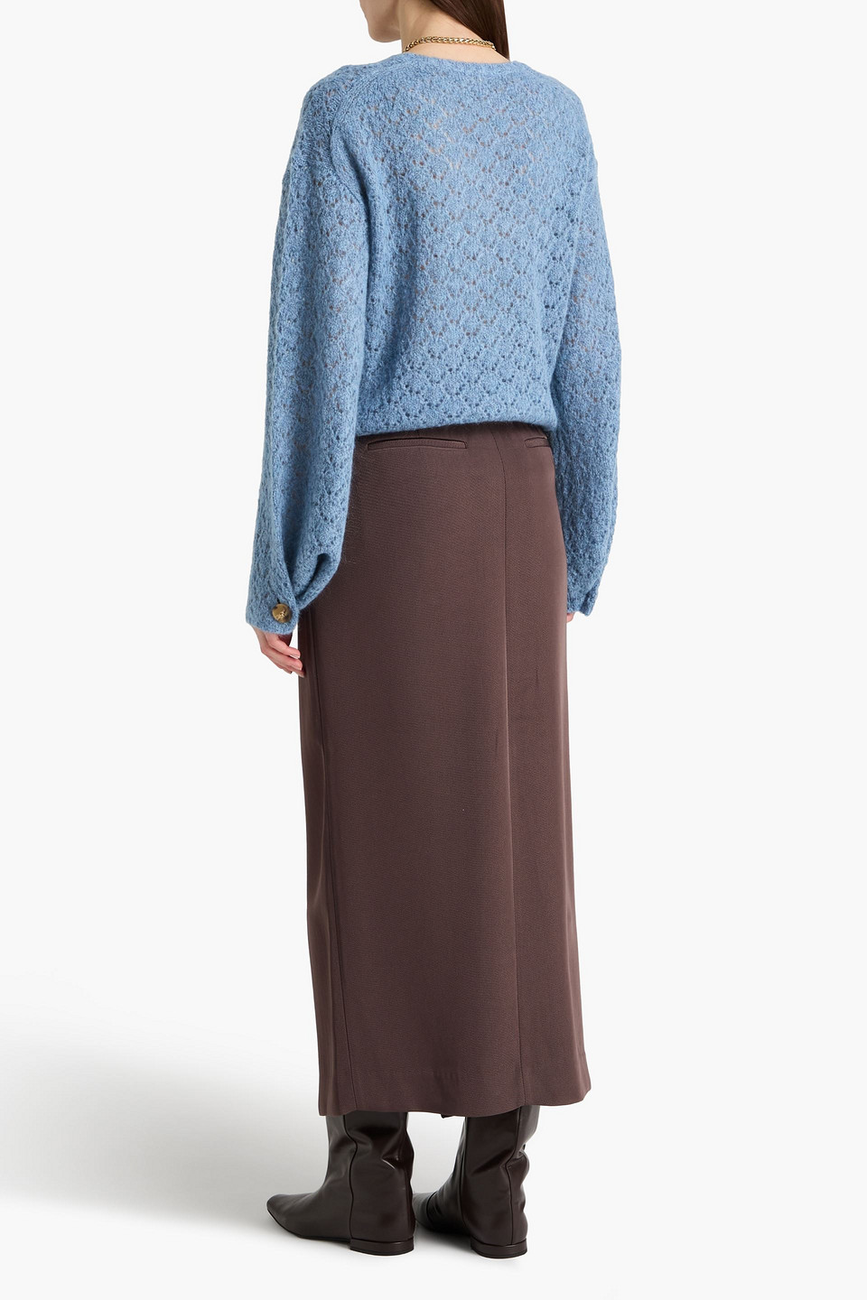 By Malene Birger - Pullover „cierra“ Aus Pointelle-strick - Blau - Xs 