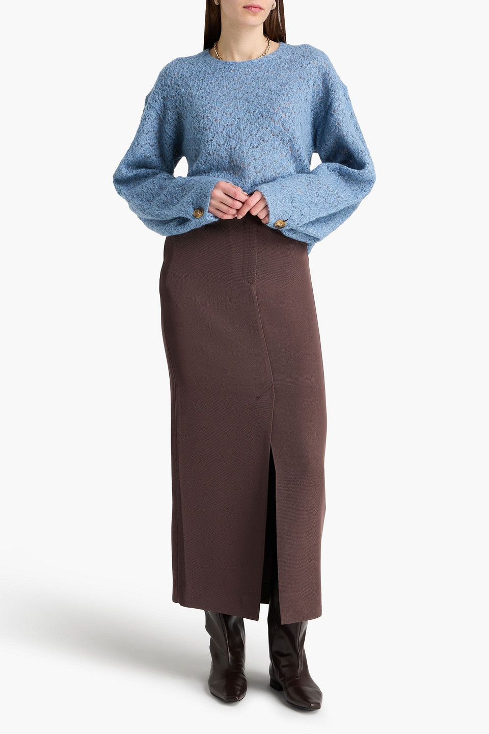  By Malene Birger - Pullover „cierra“ Aus Pointelle-strick - Blau - Xs 