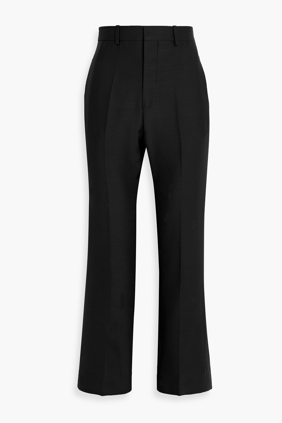 Bite Studios Credo Wool And Silk-blend Crepe Bootcut Pants In Black