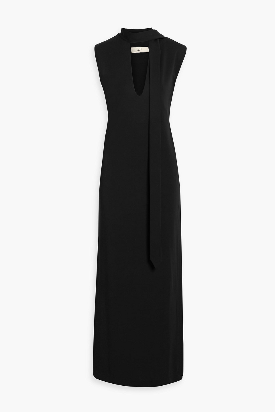 Bite Studios La Nuit Scarf Cutout Crepe Maxi Dress In Black