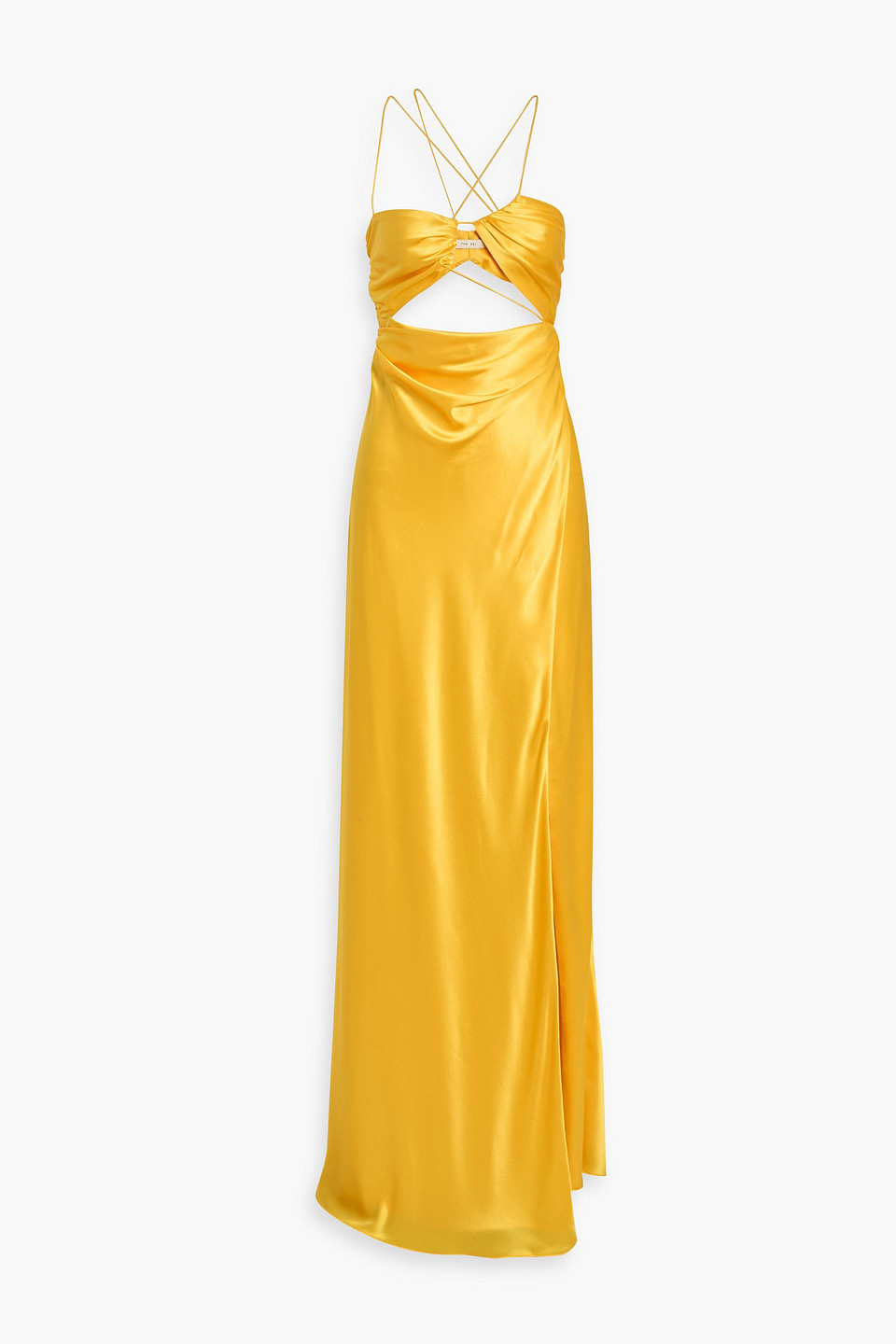 The Sei Cutout Silk-satin Gown In Yellow
