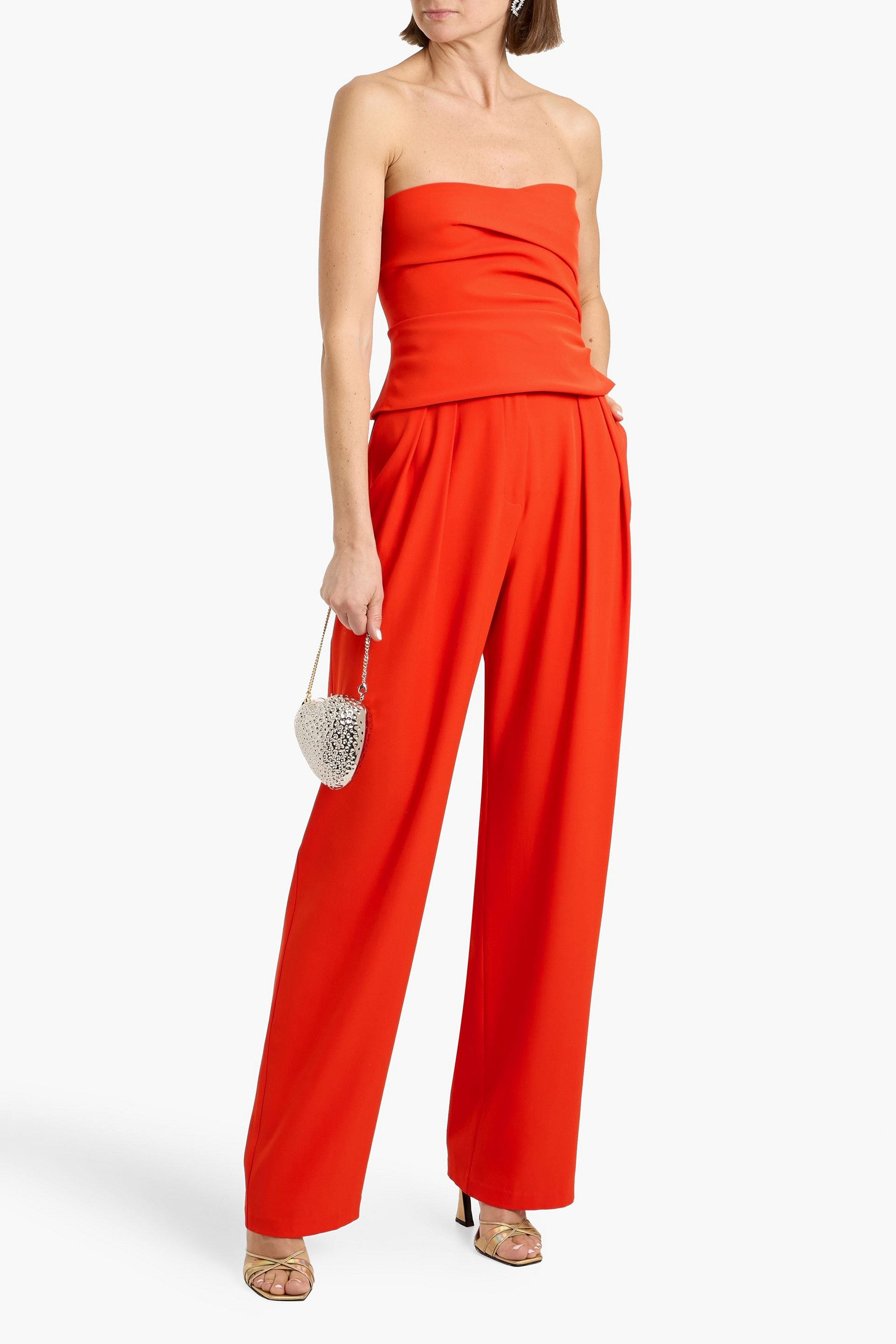 The Sei Strapless pleated crepe top
