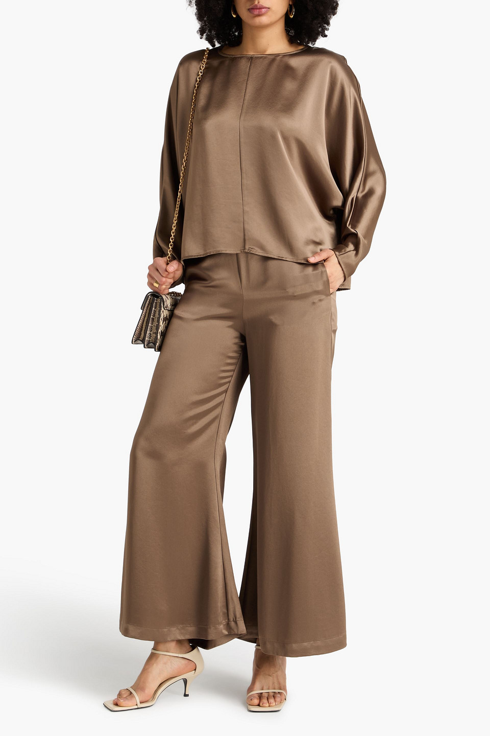 By Malene Birger - Lucee Satin-crepe Flared Pants - Neutral - De 32 