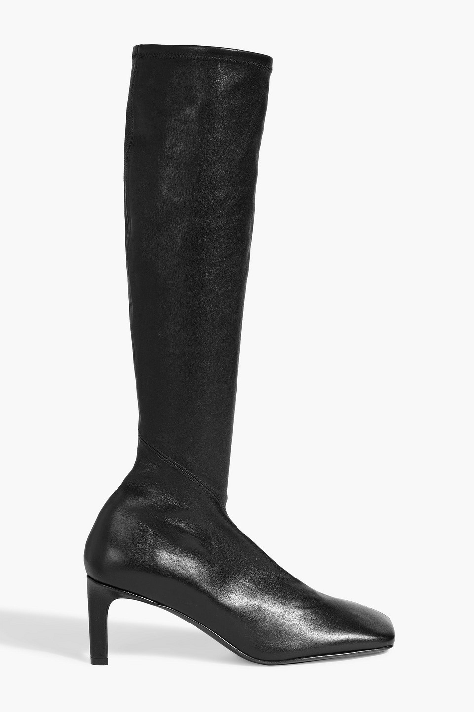 Jil Sander Leather Knee Boots In Black