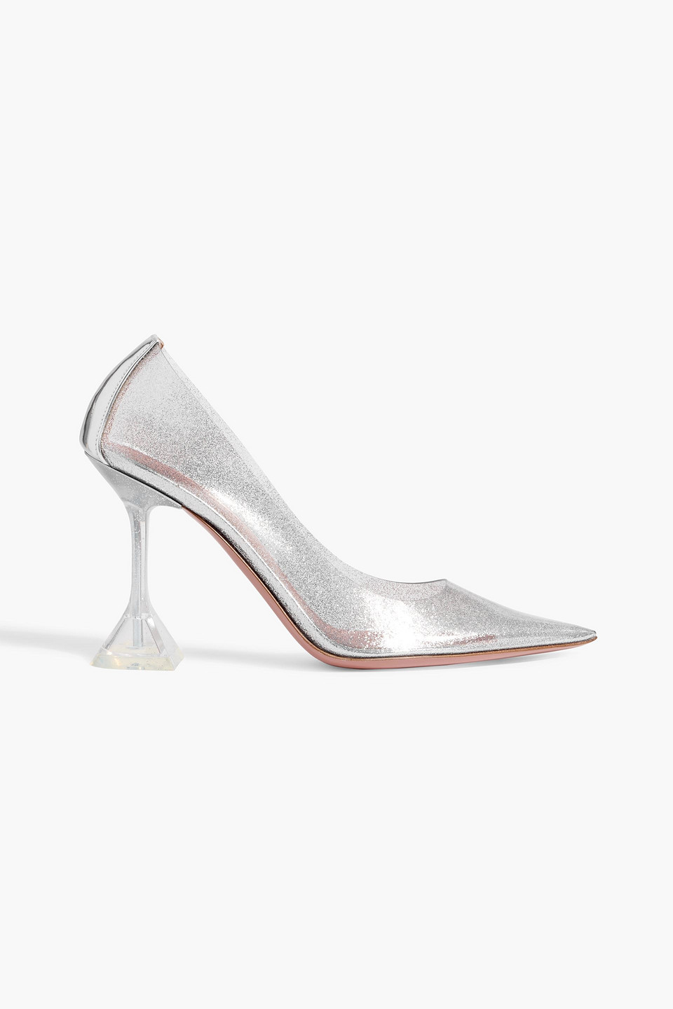 amina muaddi - ami glittered pvc pumps - metallic - eu 38