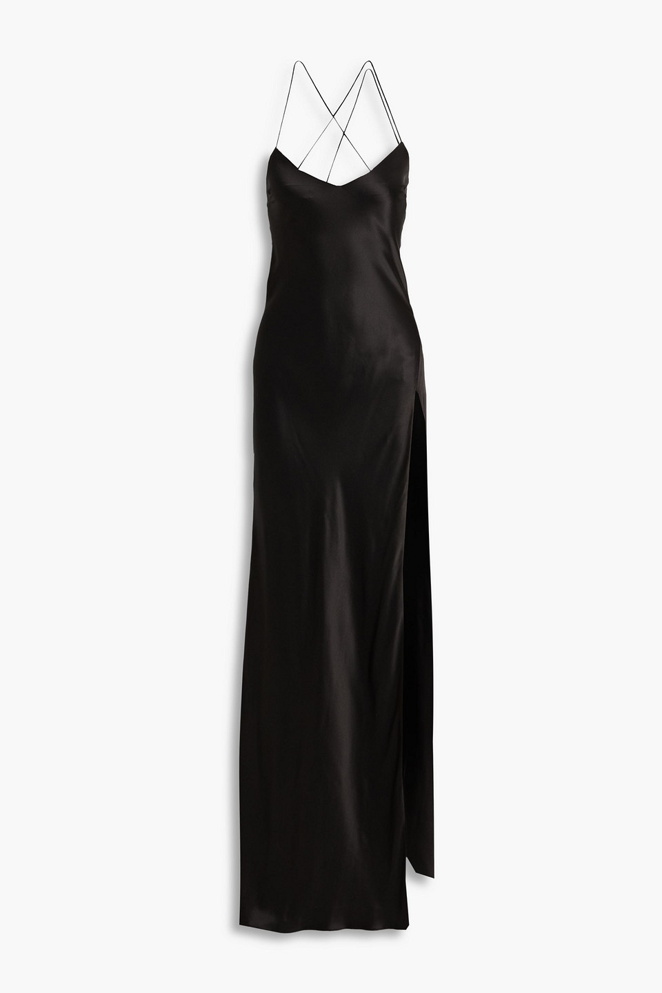 The Sei Silk-satin Gown In Black