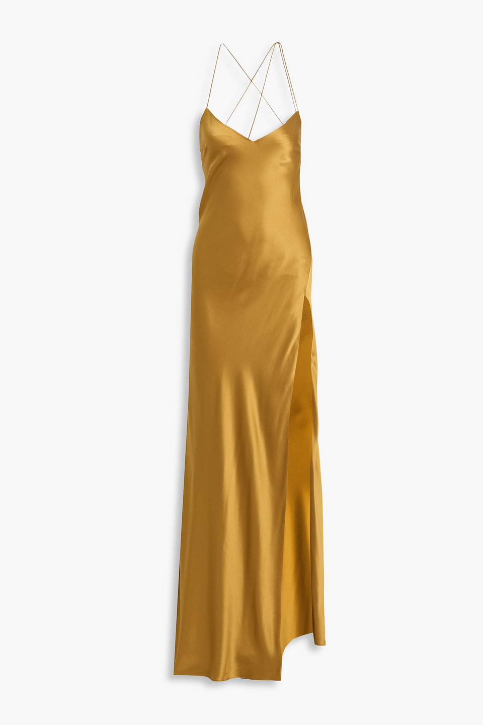 The Sei Silk-satin Gown In Brown