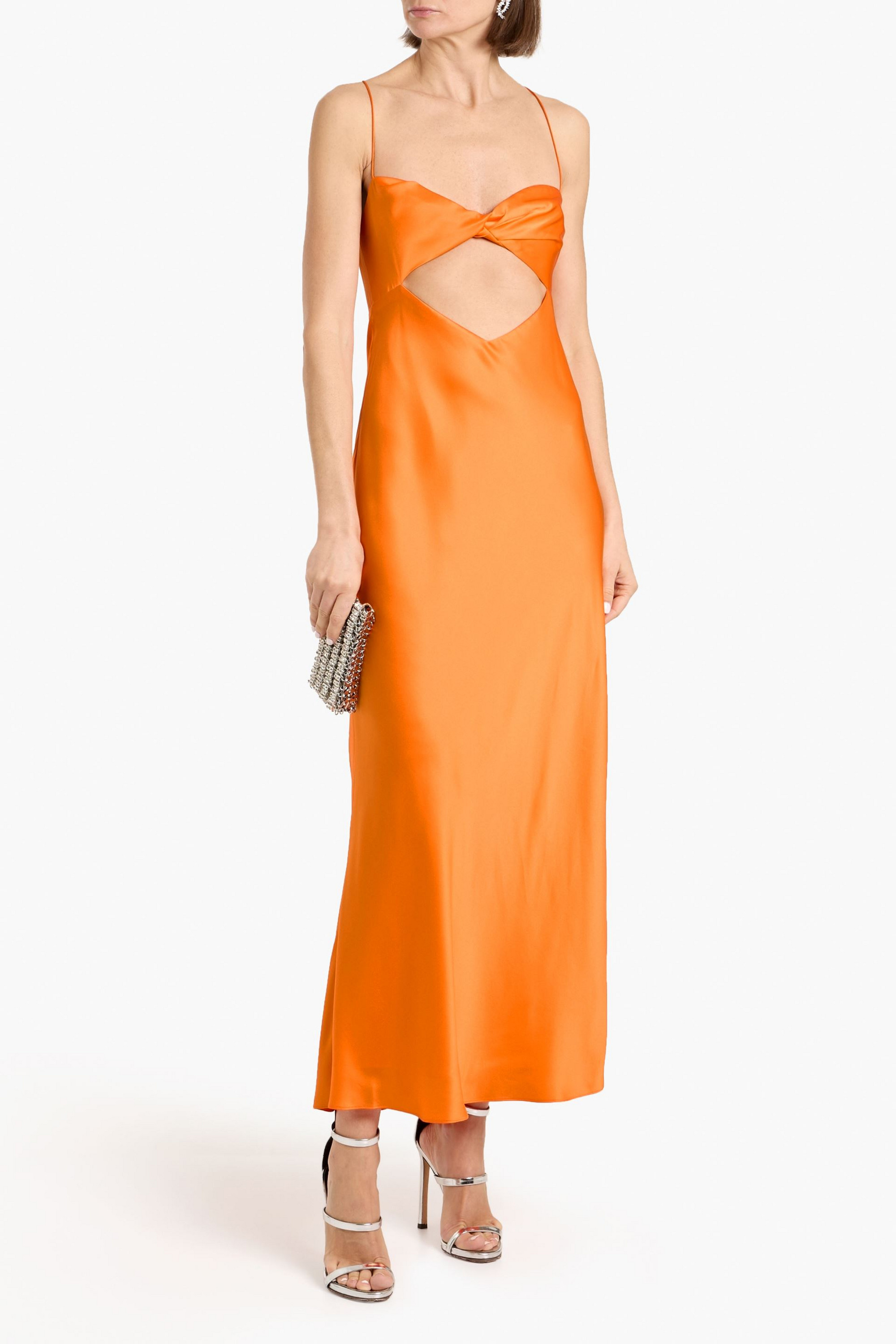 The Sei Twisted cutout silk-satin maxi dress