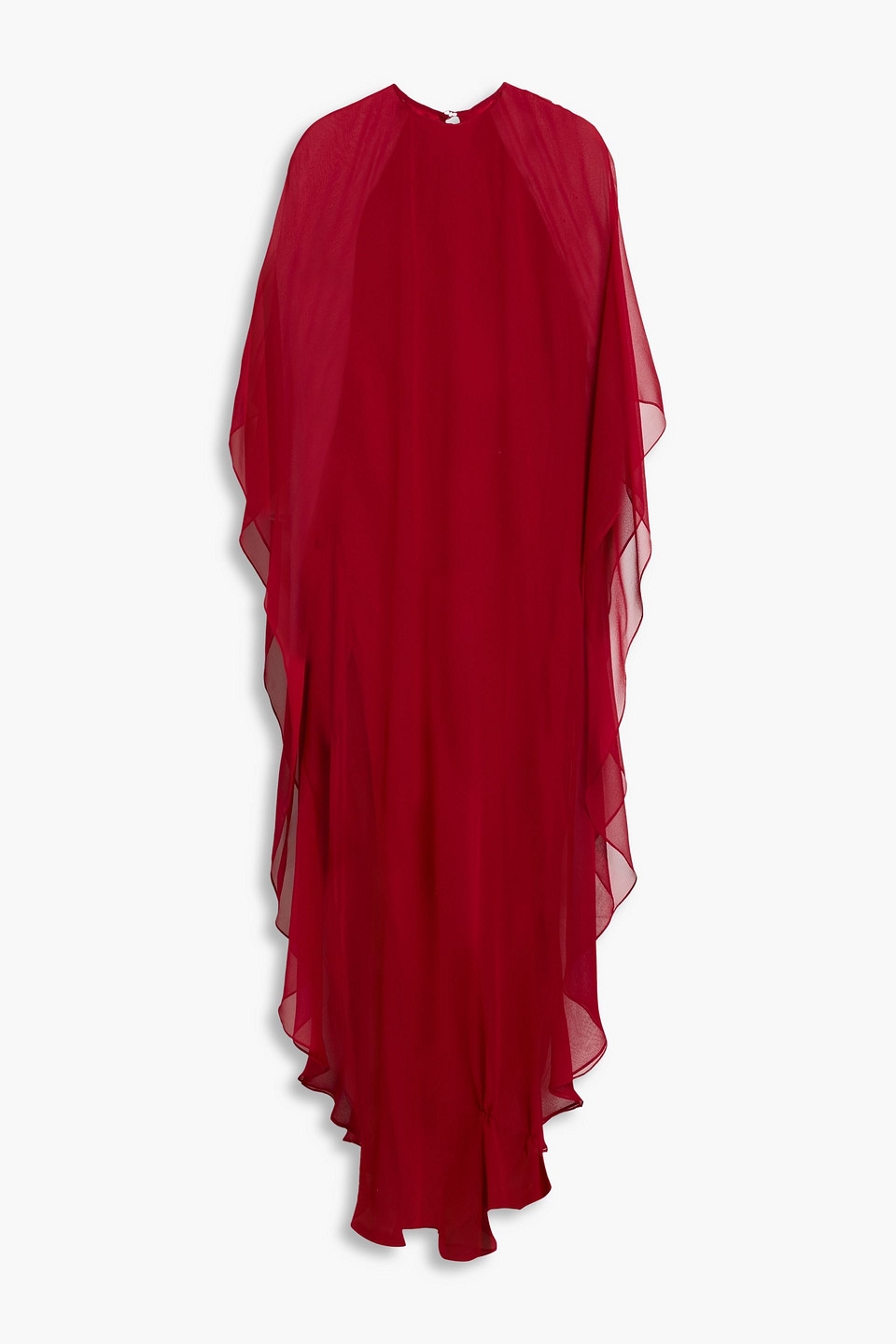 The Sei Draped Silk-chiffon Kaftan In Red