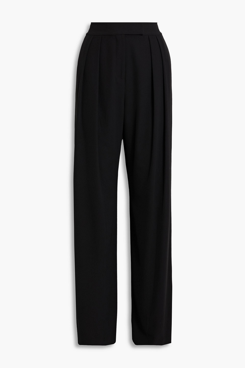 the sei - pleated crepe wide-leg pants - black - us 10