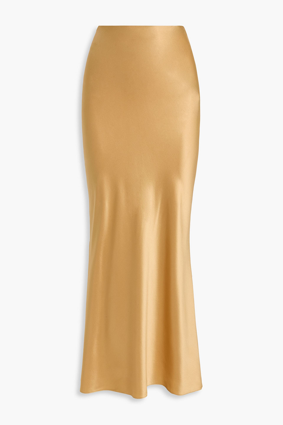 The Sei Silk-satin Maxi Skirt In Gold