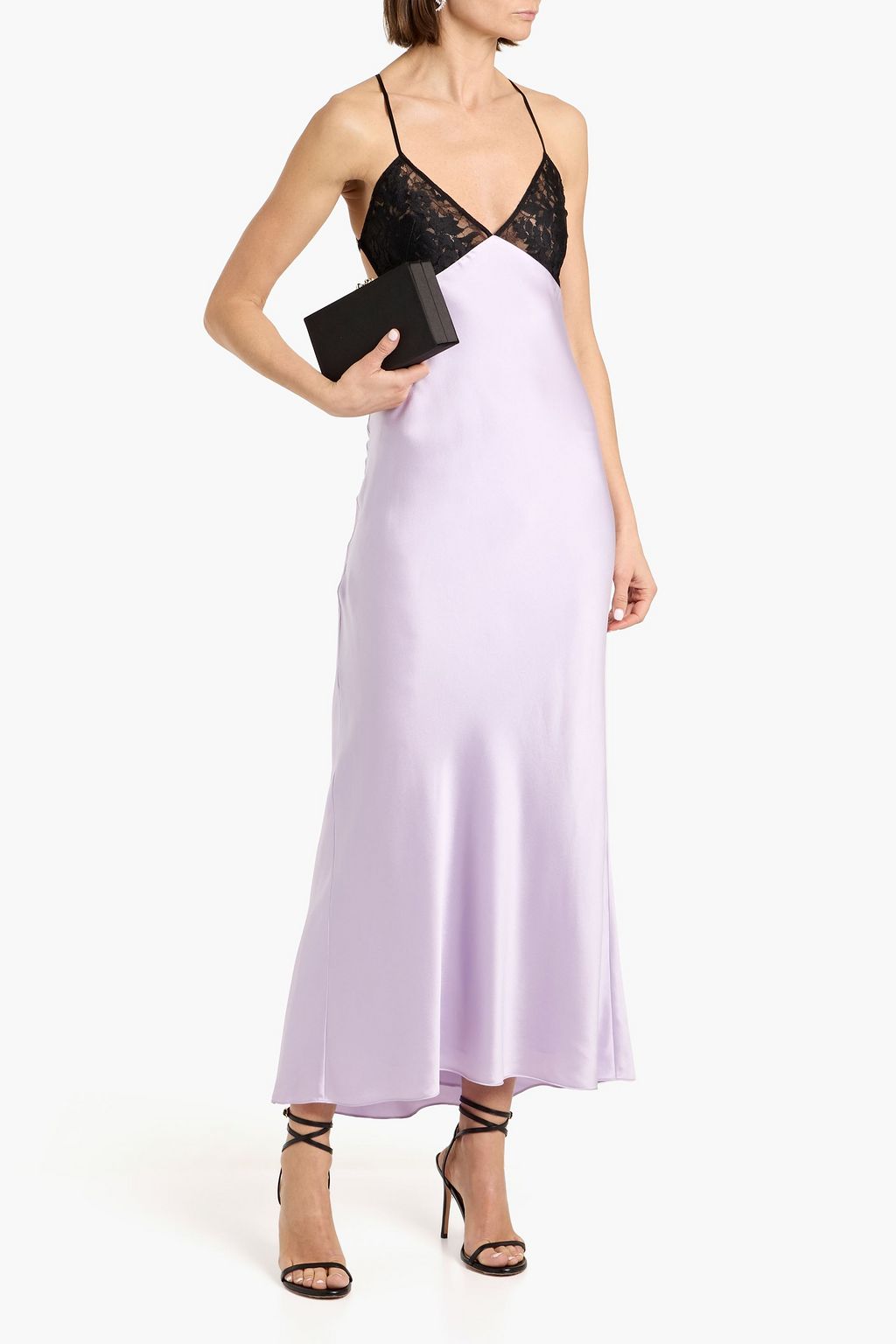 THE SEI Lace-paneled silk-satin maxi dress | THE OUTNET