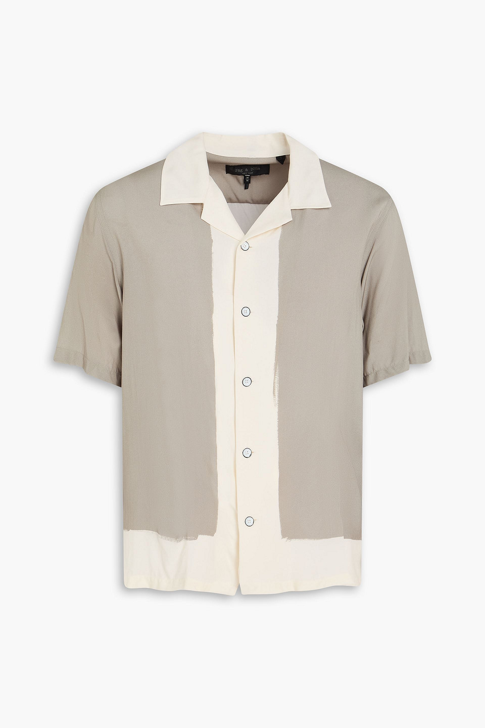 Rag & Bone Two-tone Crepe De Chine Shirt In Neutral