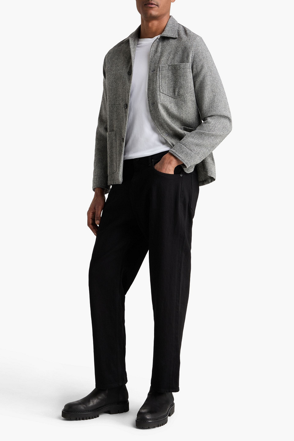  Rag & Bone - Rb 4 Straight Denim Jeans - Black - 30w/ 30l 