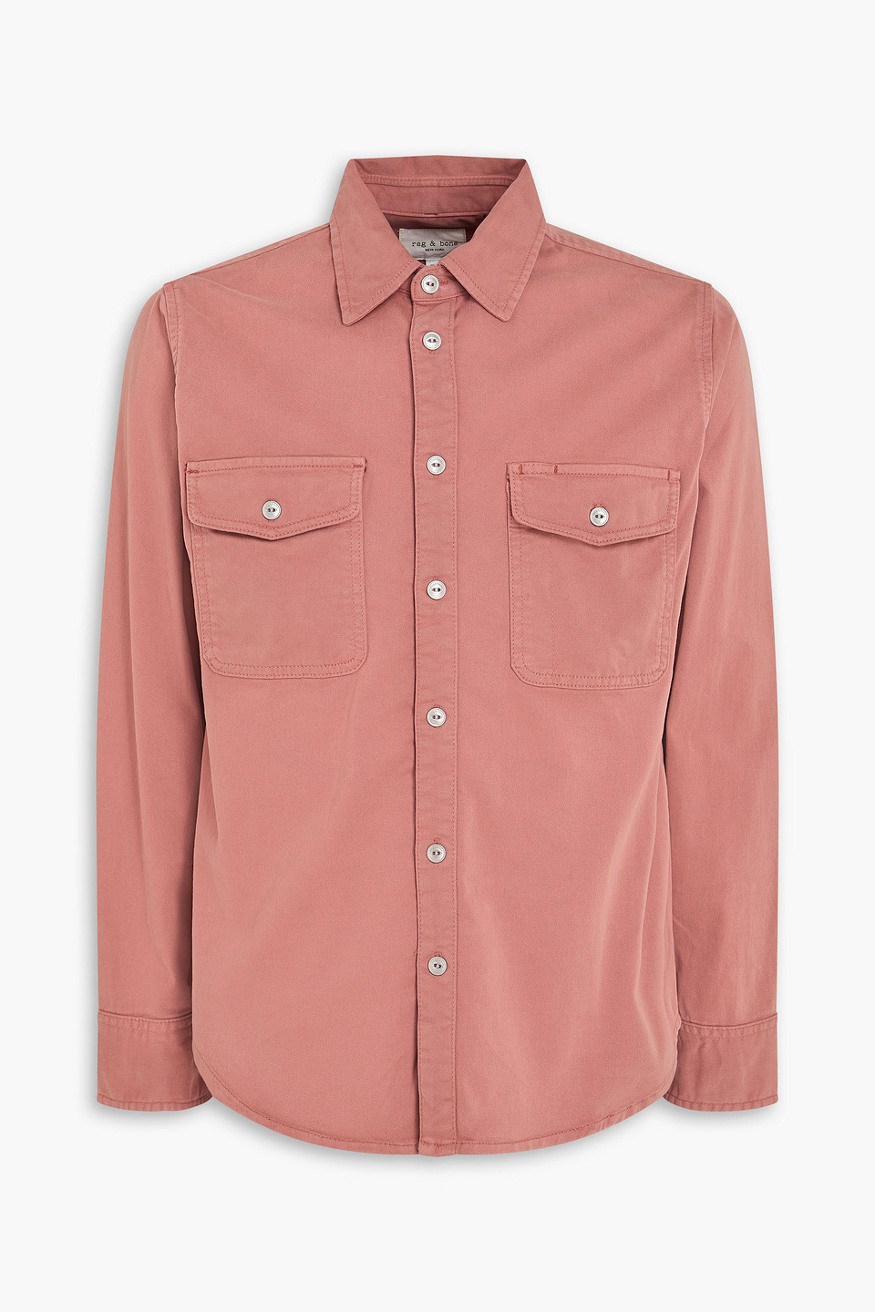 rag & bone - cotton-blend twill overshirt - pink - s