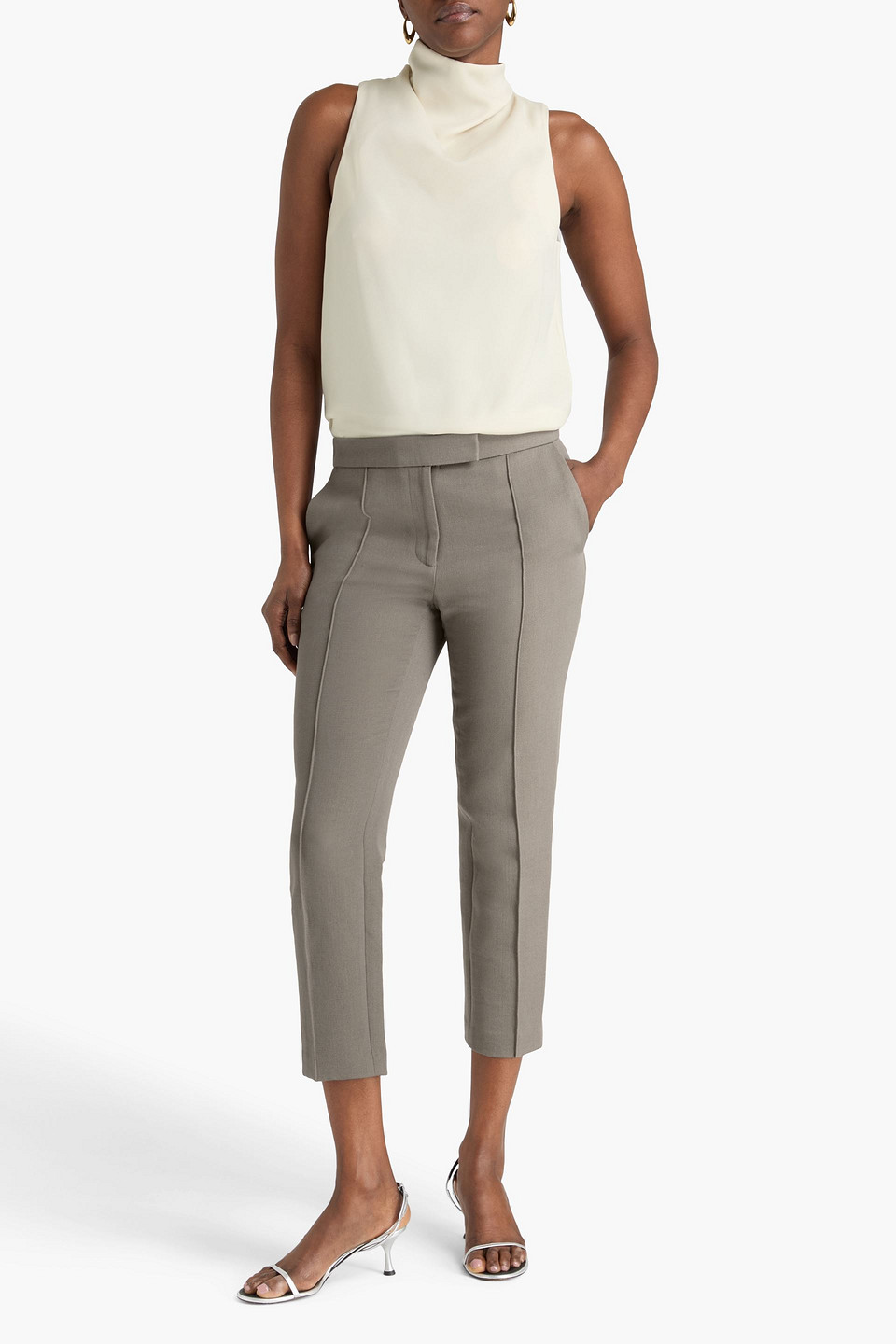 Alex Perry - Wool-blend Slim-leg Pants - Neutral - Uk/au 8 