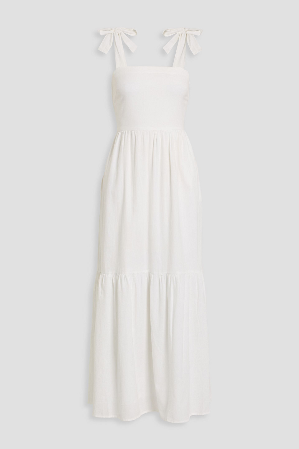 Melissa Odabash Posie Cutout Cotton And Linen-blend Maxi Dress In White