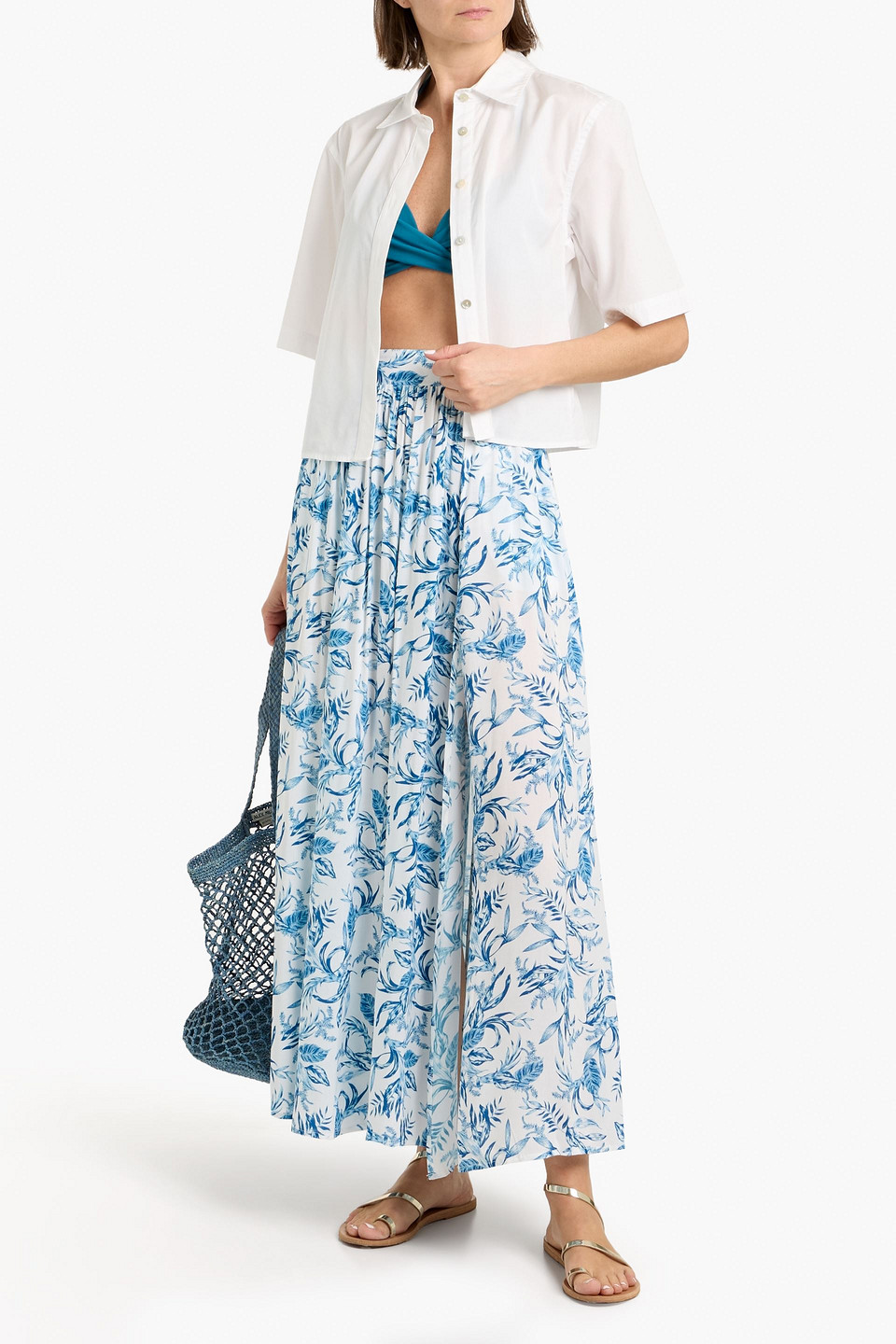  Melissa Odabash - Maxirock „mira“ Aus Voile Mit Print - Blau - Xs 