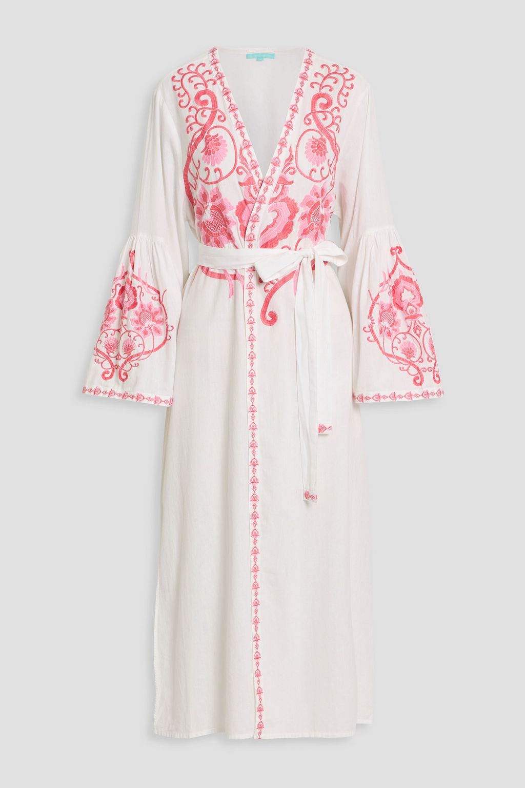 MELISSA ODABASH Romilly embroidered cotton and linen-blend kaftan