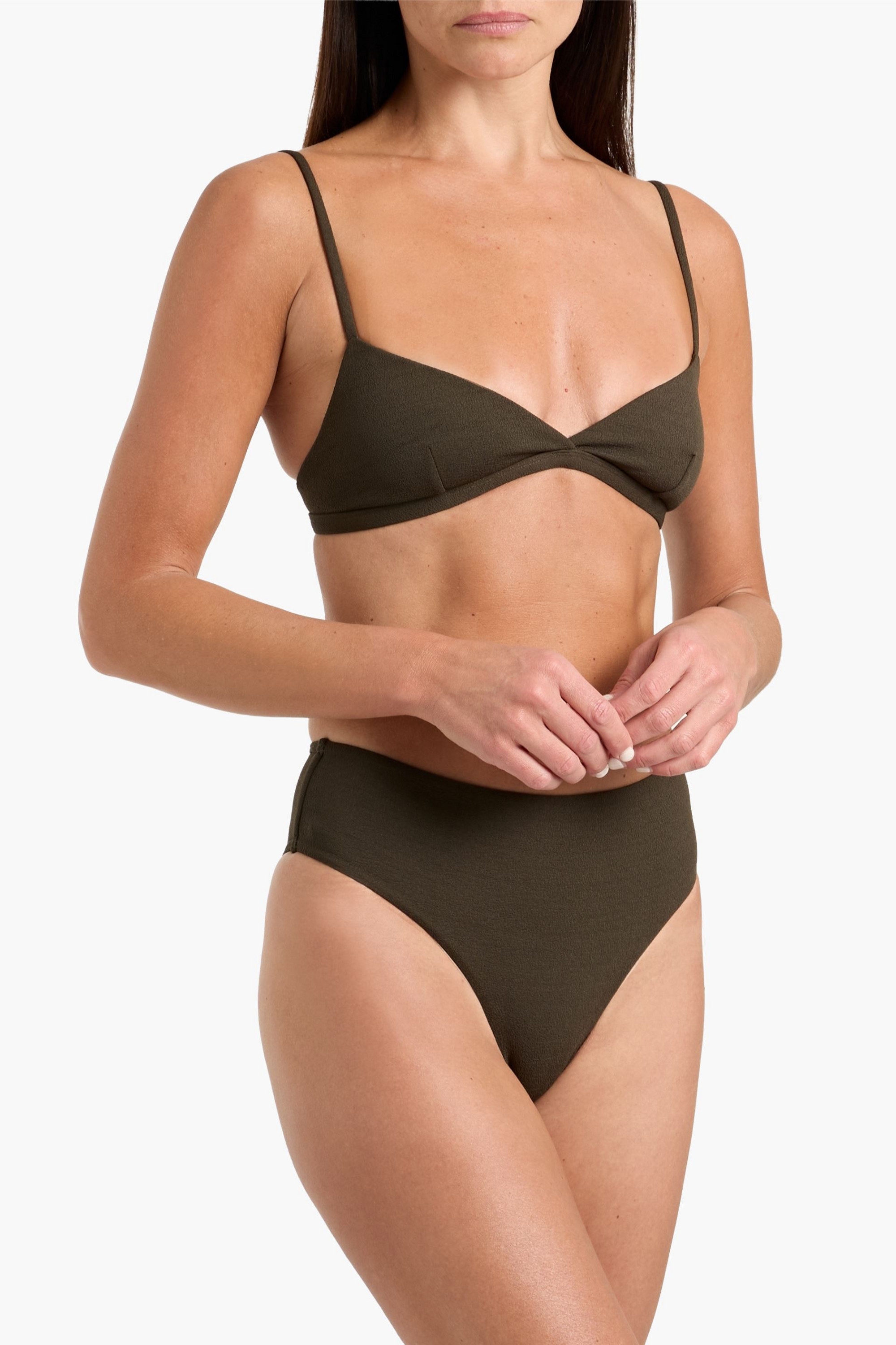 Matteau Striped triangle bikini top