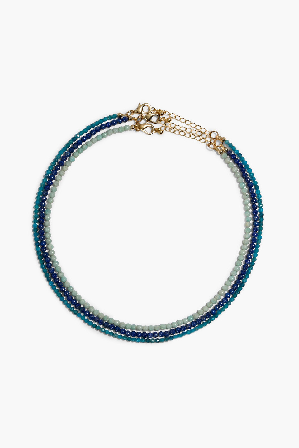 Jennifer Behr Set Of Three Gold-tone Bead Necklaces In Orange