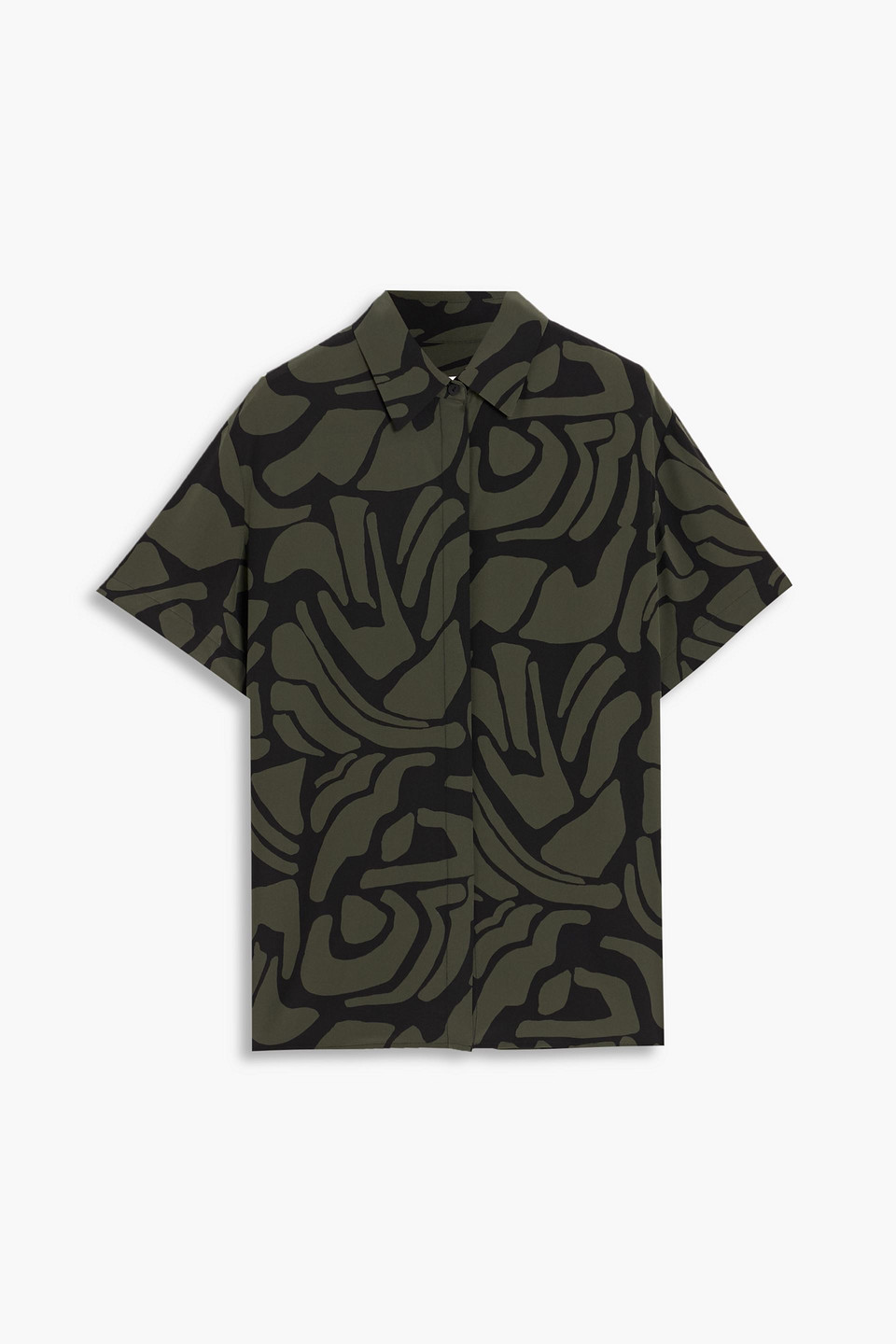 Matteau Printed Silk Shirt In Green