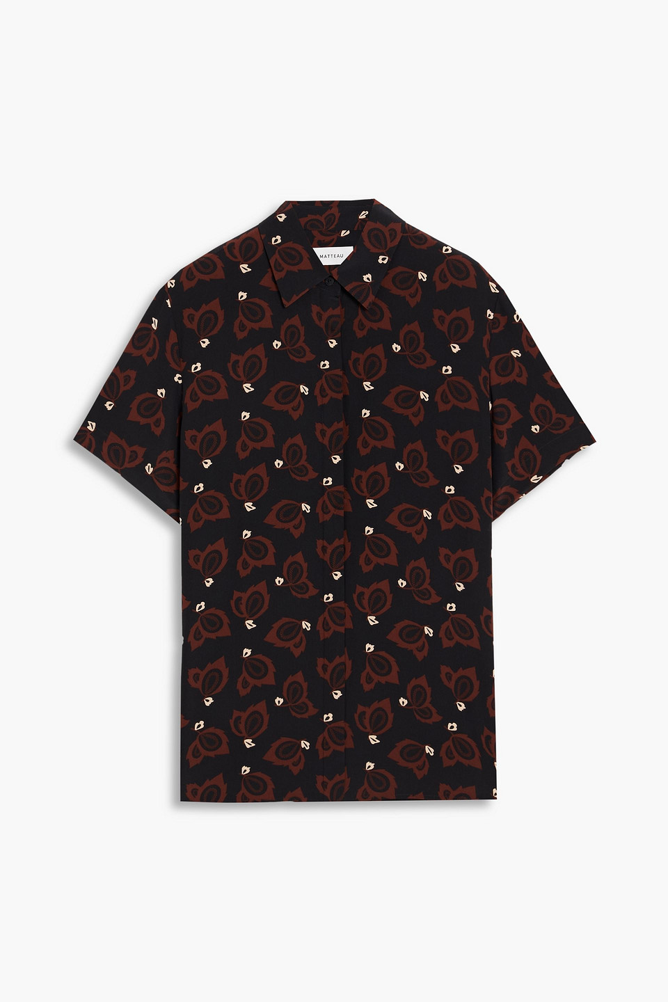 Matteau Printed Silk Shirt In Black