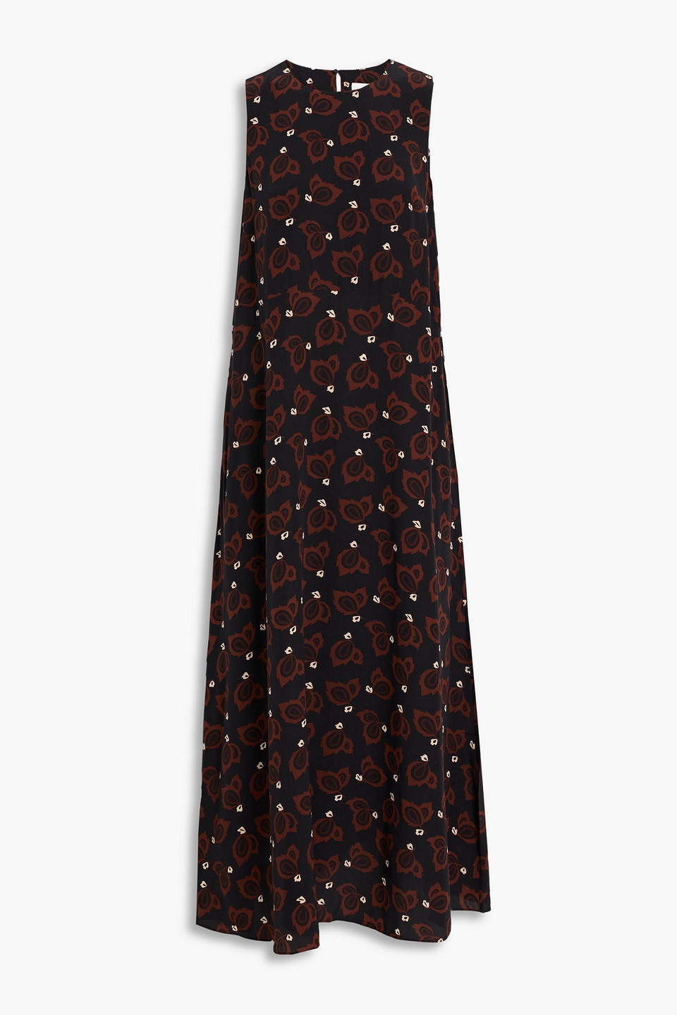 Matteau Printed Silk Maxi Dress In Brown