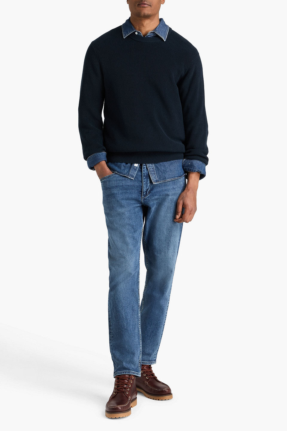  Rag & Bone - Gerippter Pullover Aus Baumwolle - Blau - L 