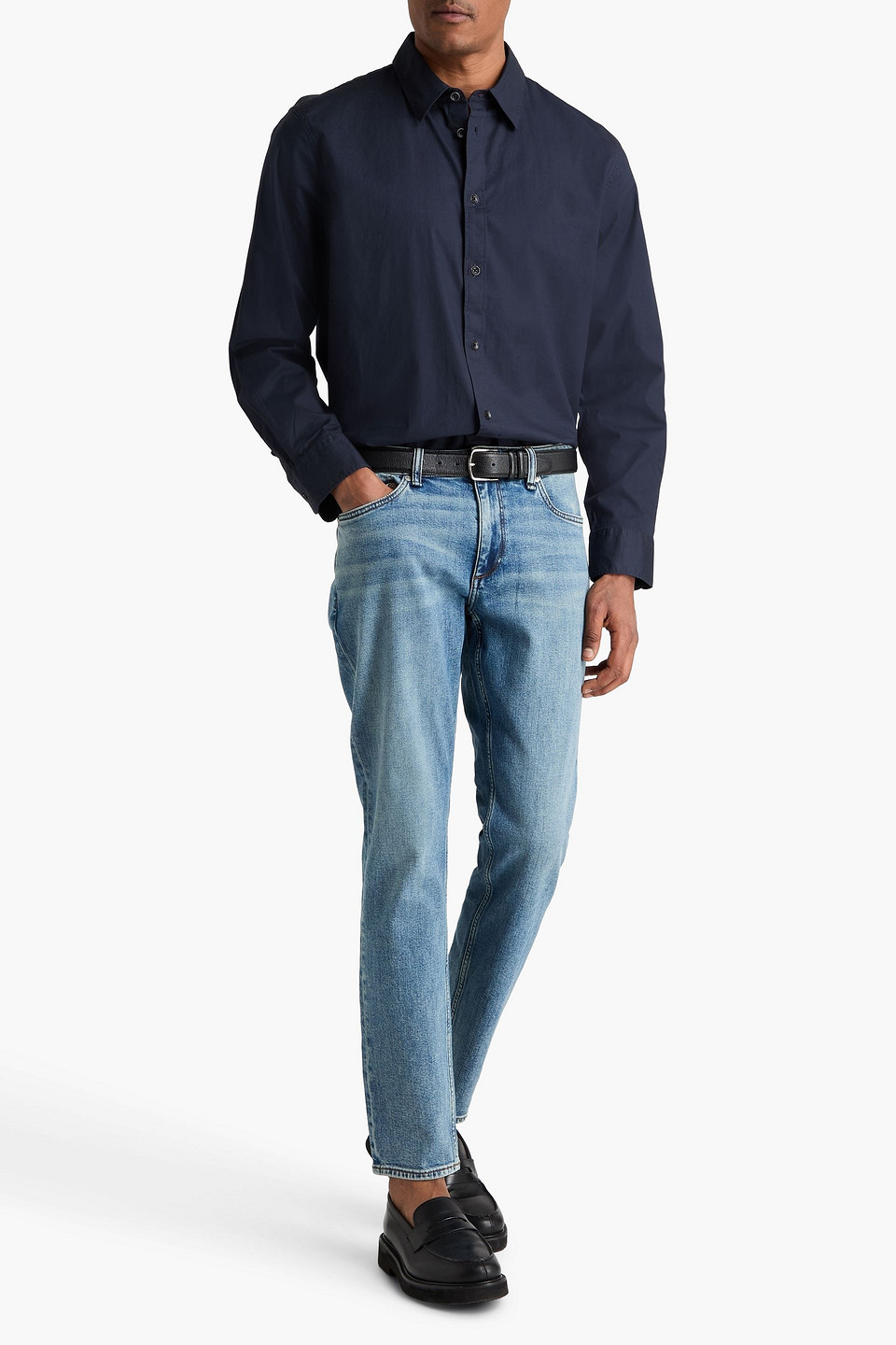  Rag & Bone - Griffin Stretch-cotton Poplin Shirt - Blue - Xs 