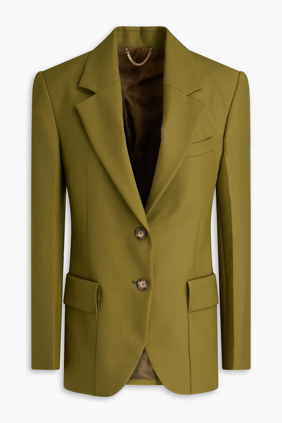 Victoria Beckham Twill Blazer In Brown