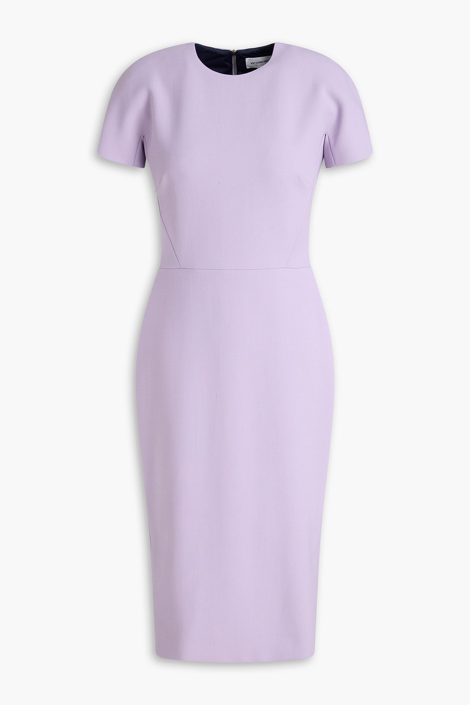victoria beckham - stretch-piquè midi dress - purple - uk 8