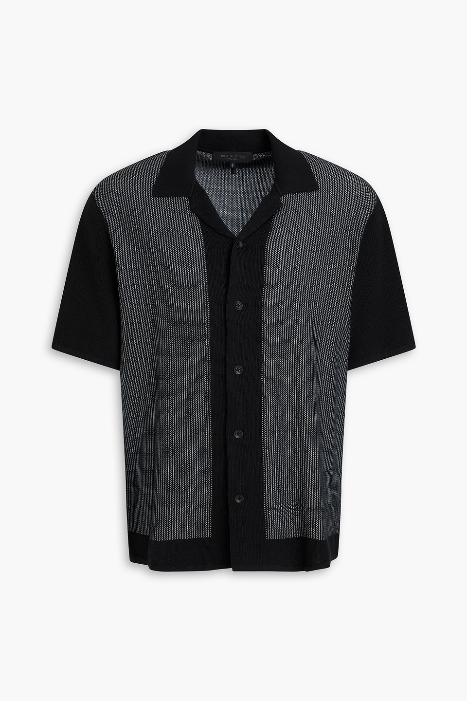 rag & bone - harvey cotton-blend jacquard shirt - black - m