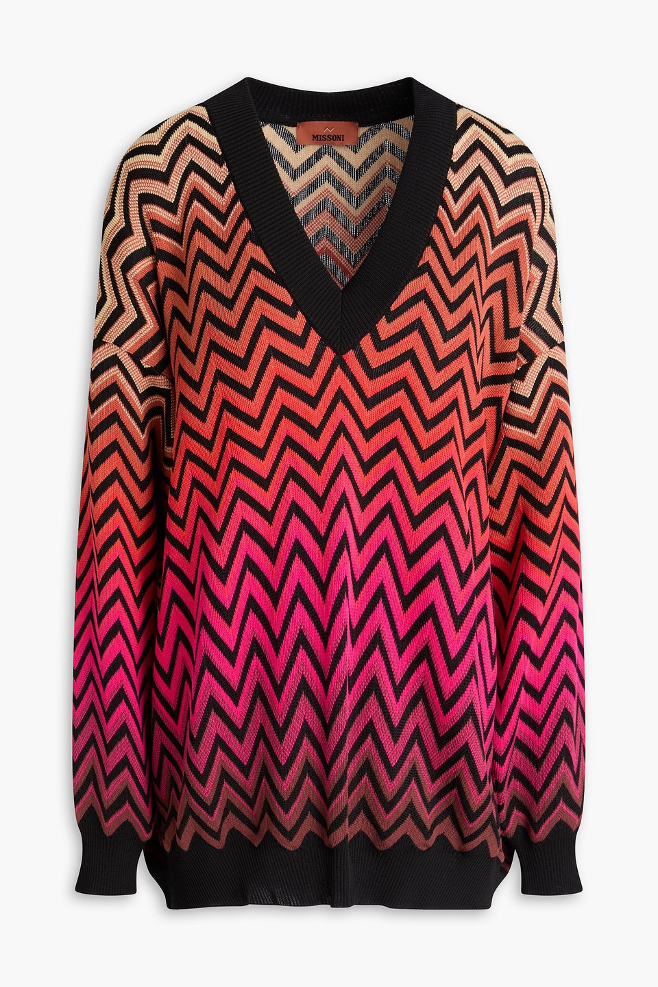 Missoni Crochet-knit Cotton-blend Sweater In Pink