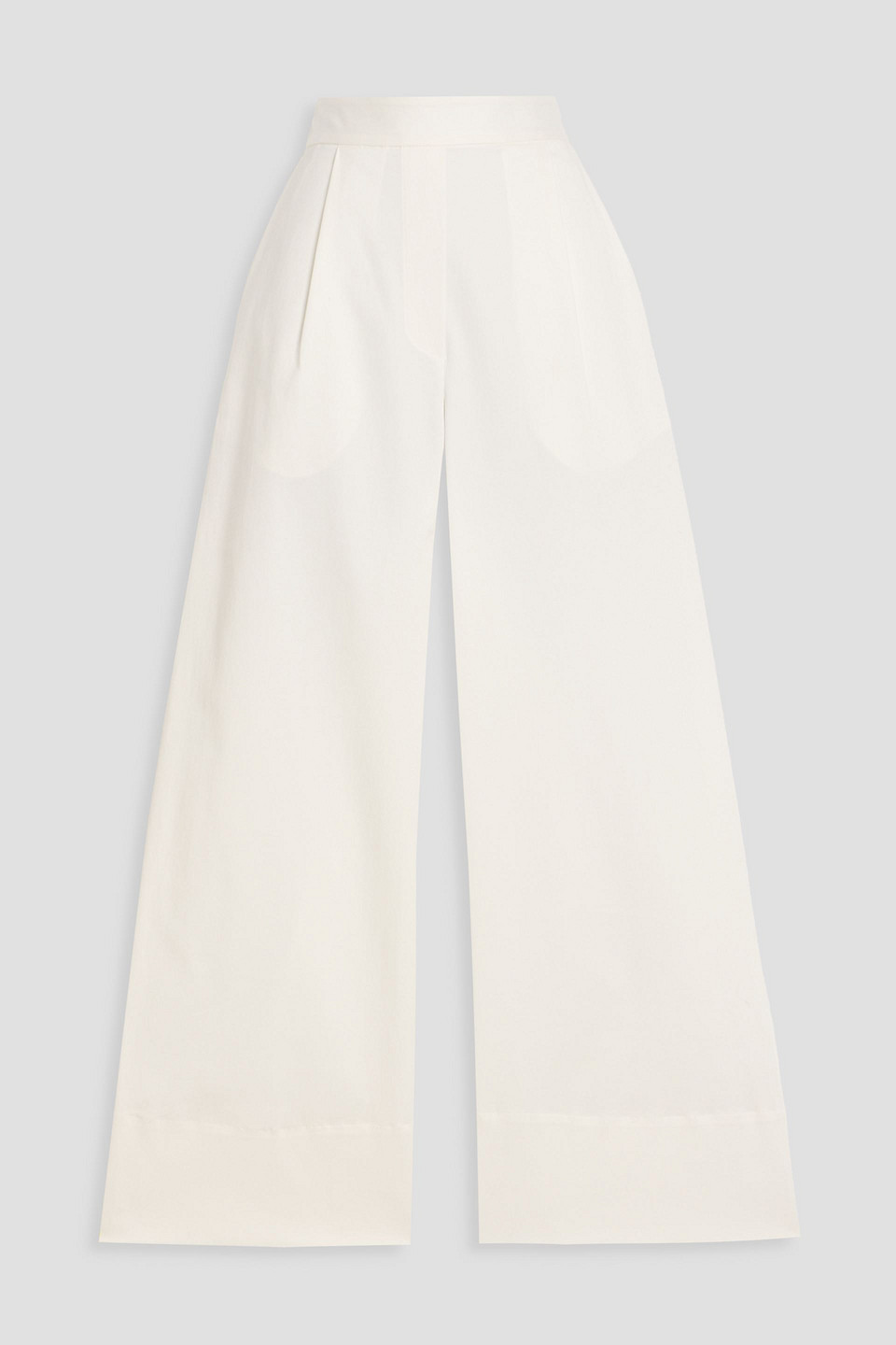 Matteau Cropped Cotton-blend Twill Wide-leg Pants In White