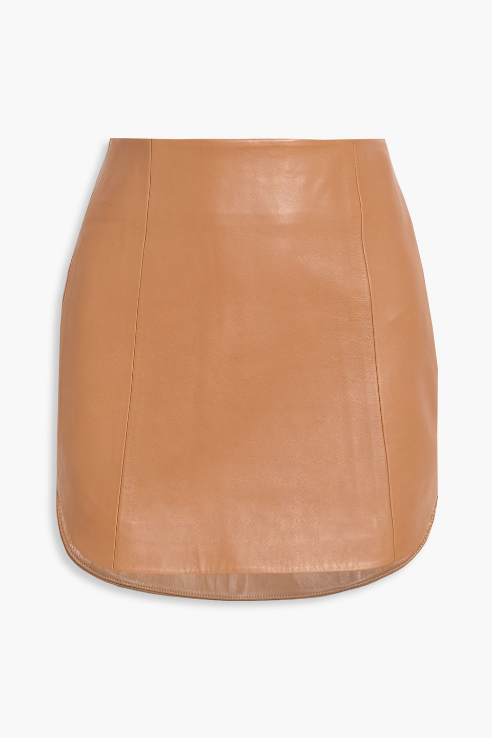 The Sei Leather Mini Skirt In Brown
