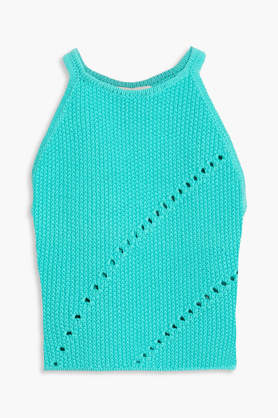 The Sei Crocheted Cotton-blend Top In Blue