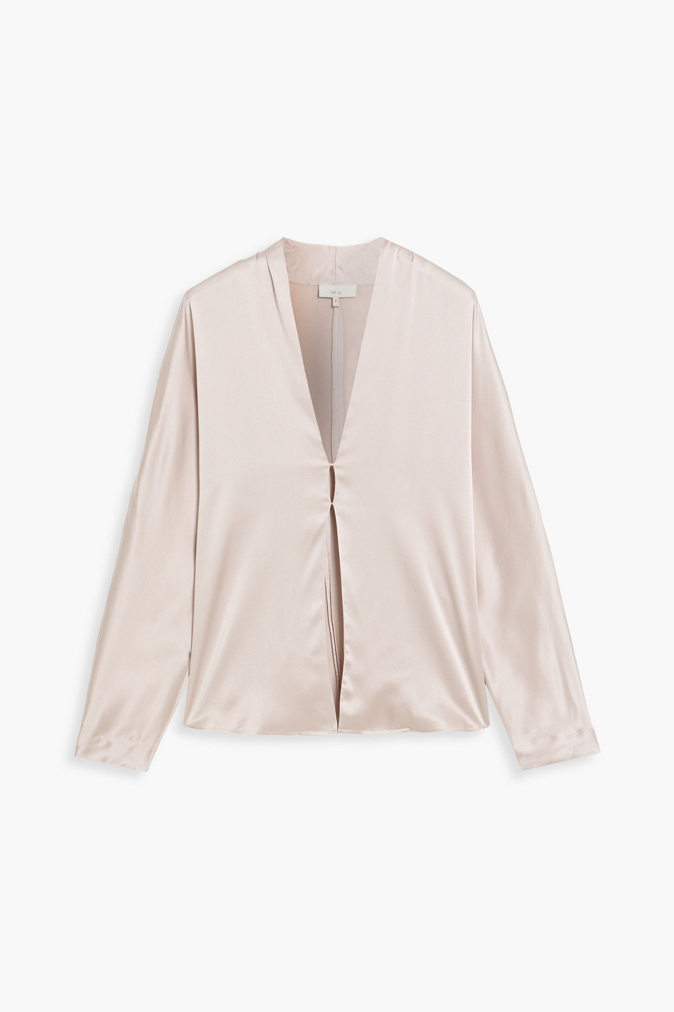 The Sei Silk-satin Shirt In Gray