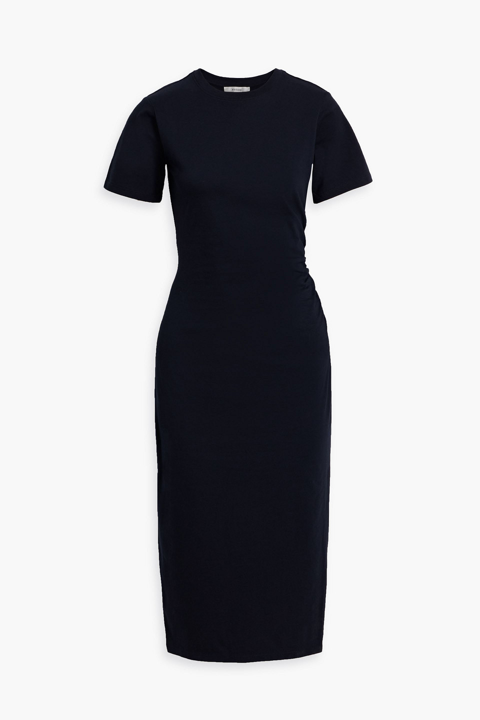 Frame The T-shirt Cotton-jersey Midi Dress In Blue