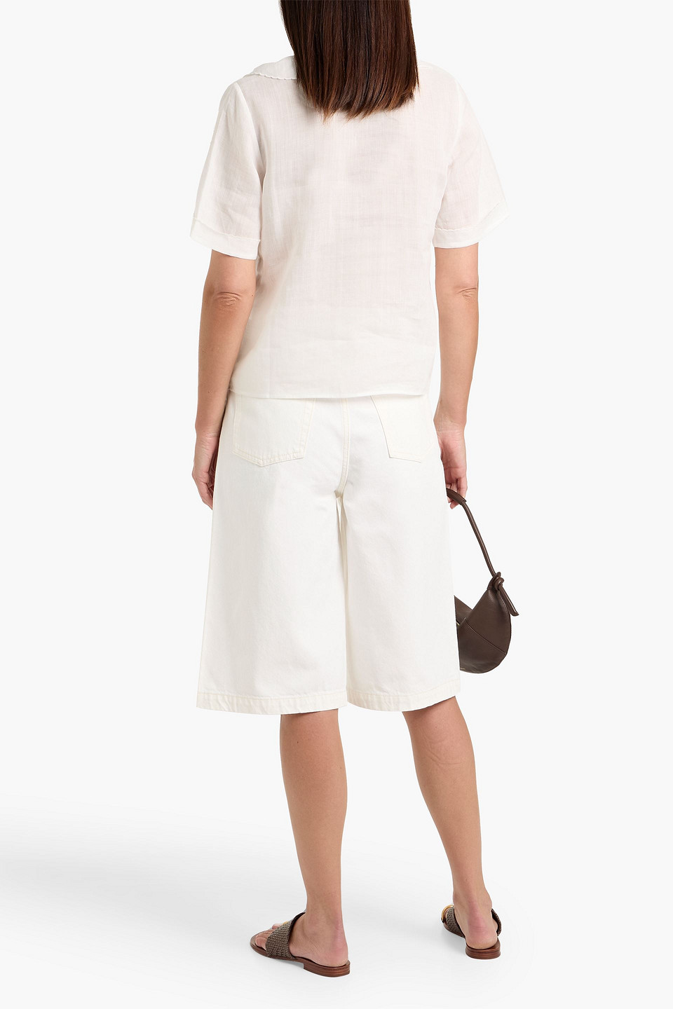 Frame Denim Shorts In White