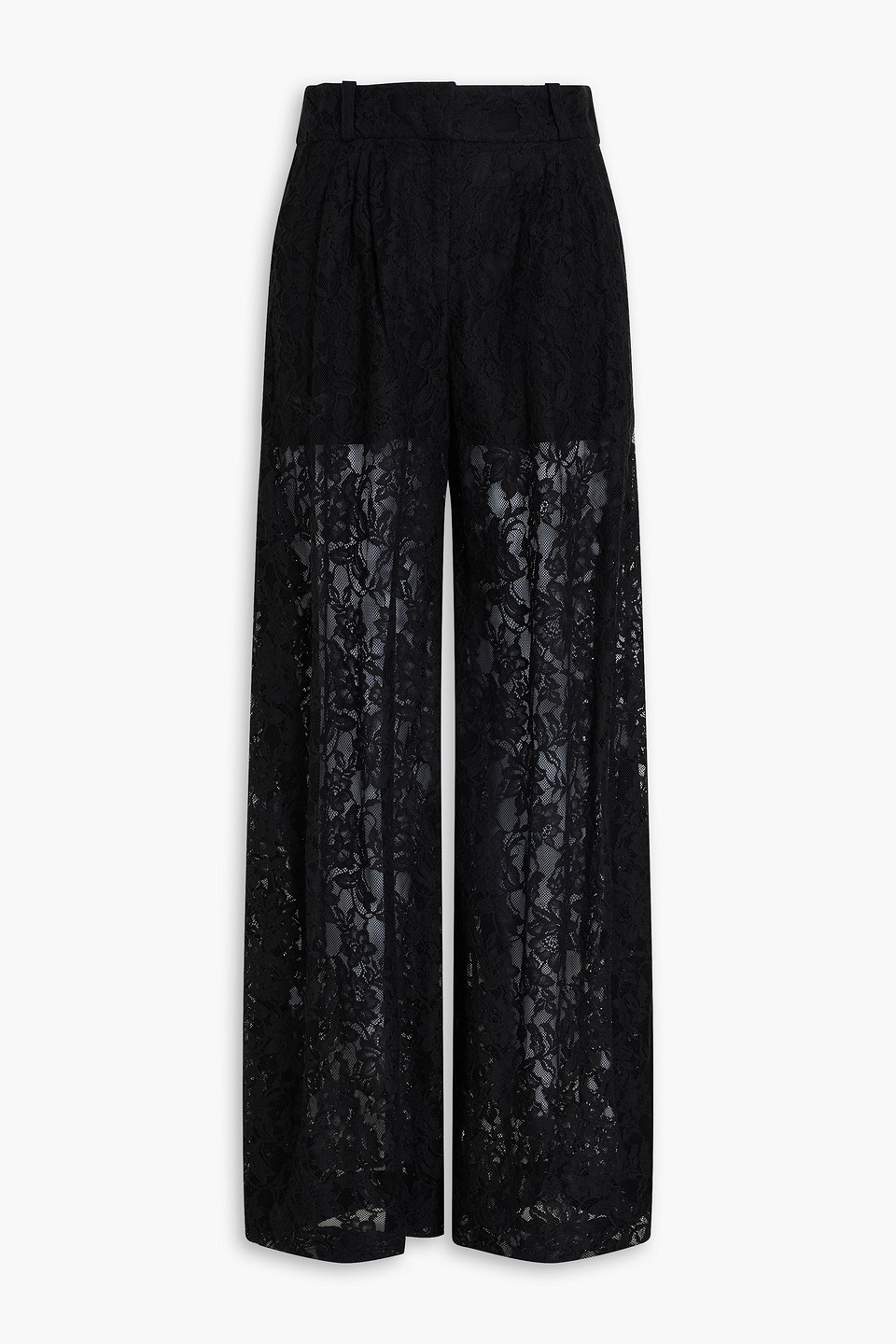 zimmermann - cotton-blend lace flared pants - black - 00