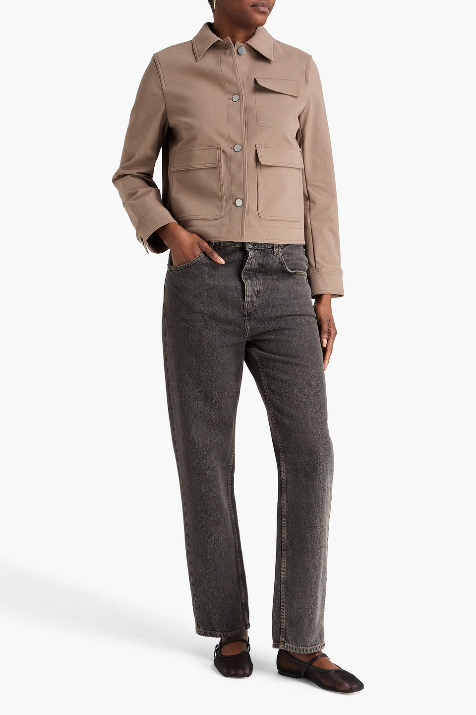  Theory - Cotton-blend Twill Jacket - Neutral - Xs 