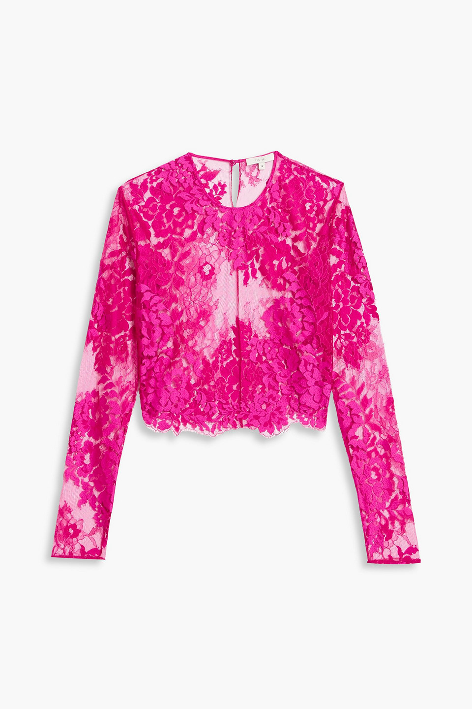 The Sei Cropped Corded Lace Top In Pink
