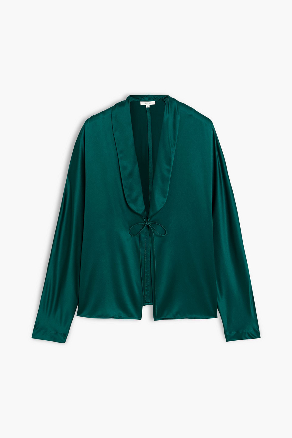The Sei Silk-satin Blouse In Green