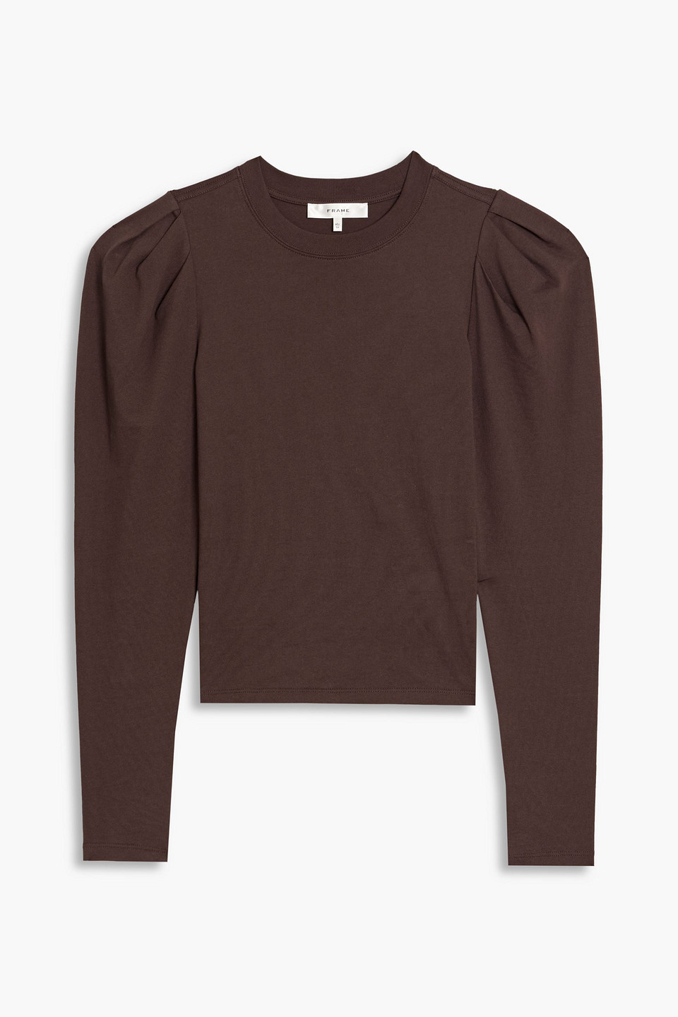 Frame The Femme Cotton-jersey Top In Neutral