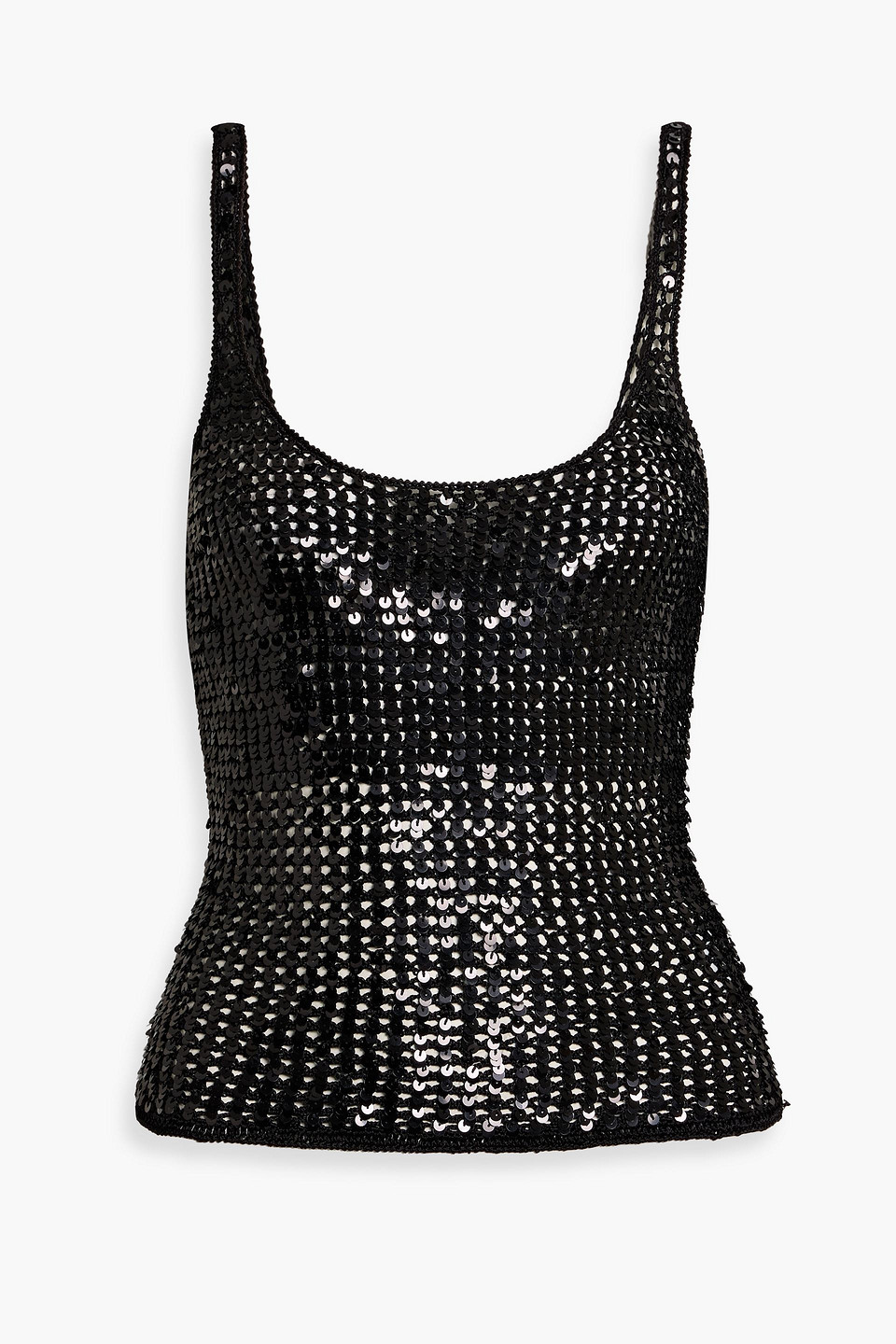 Matteau Sequined Crochet Tank In Black