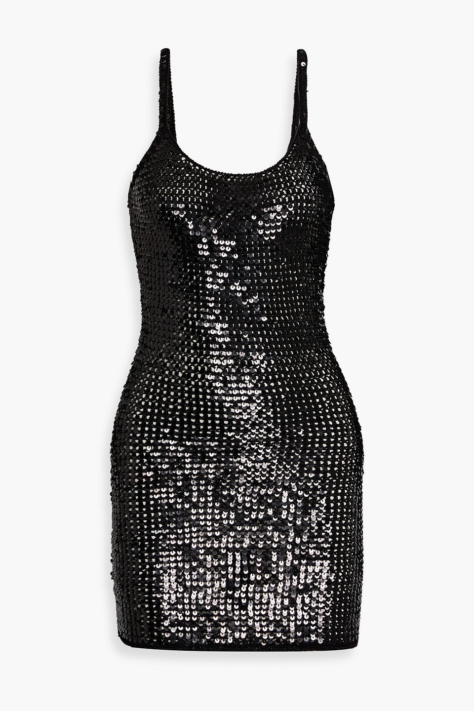 Matteau Sequined Crochet Mini Dress In Black
