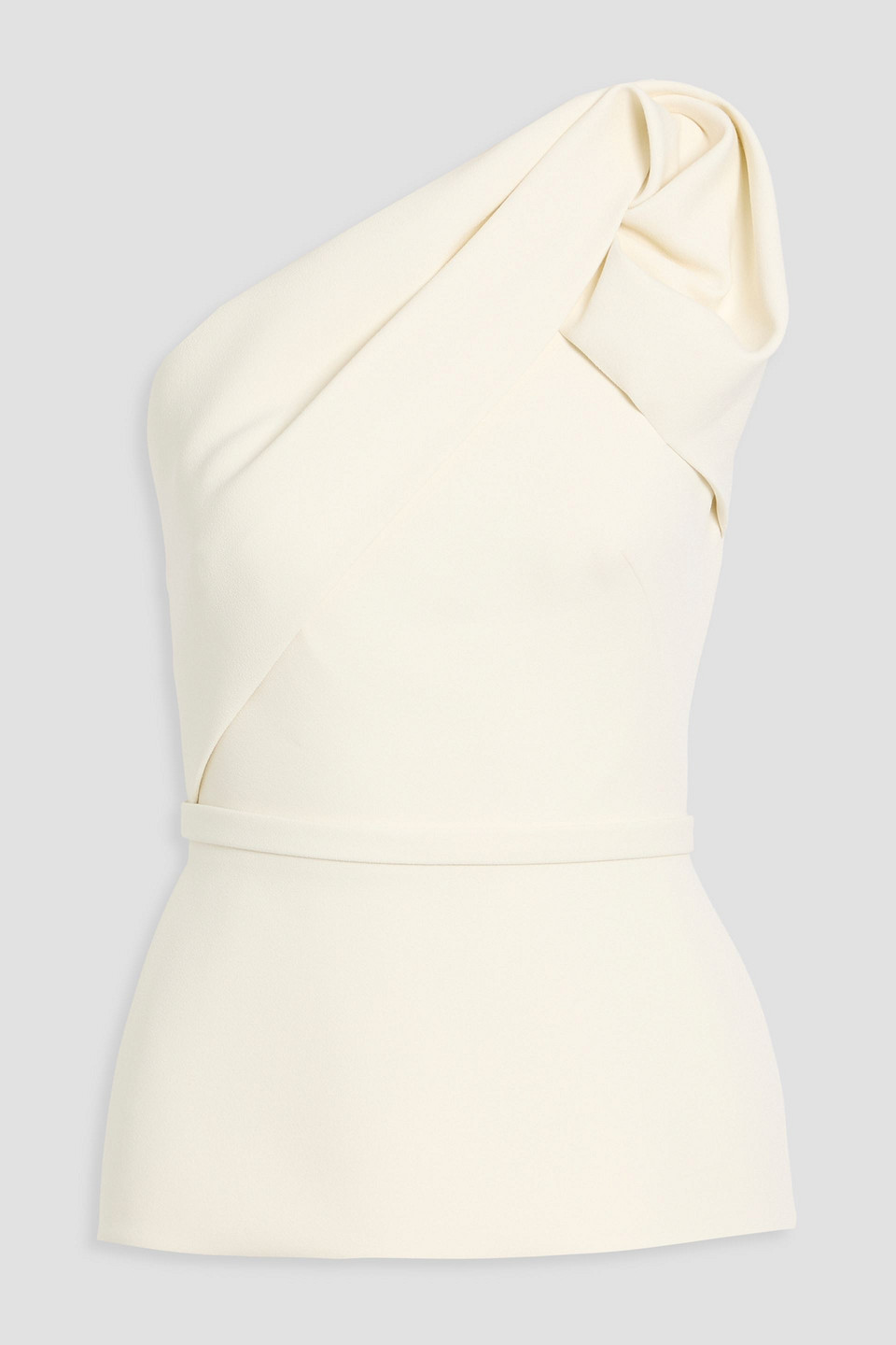 Safiyaa Jaida One-shoulder Draped Crepe Top In White