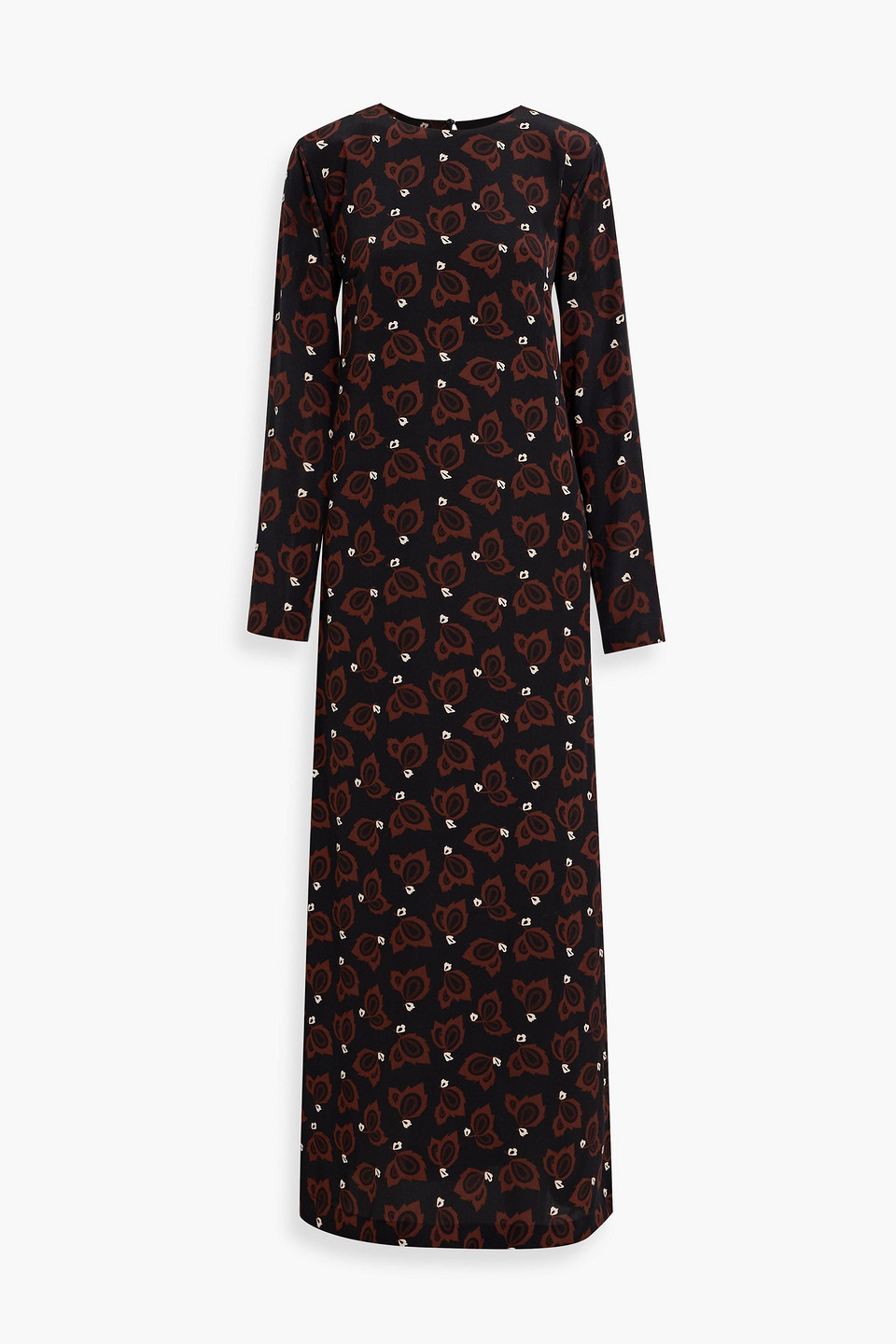 Matteau Printed Silk Crepe De Chine Maxi Dress In Red